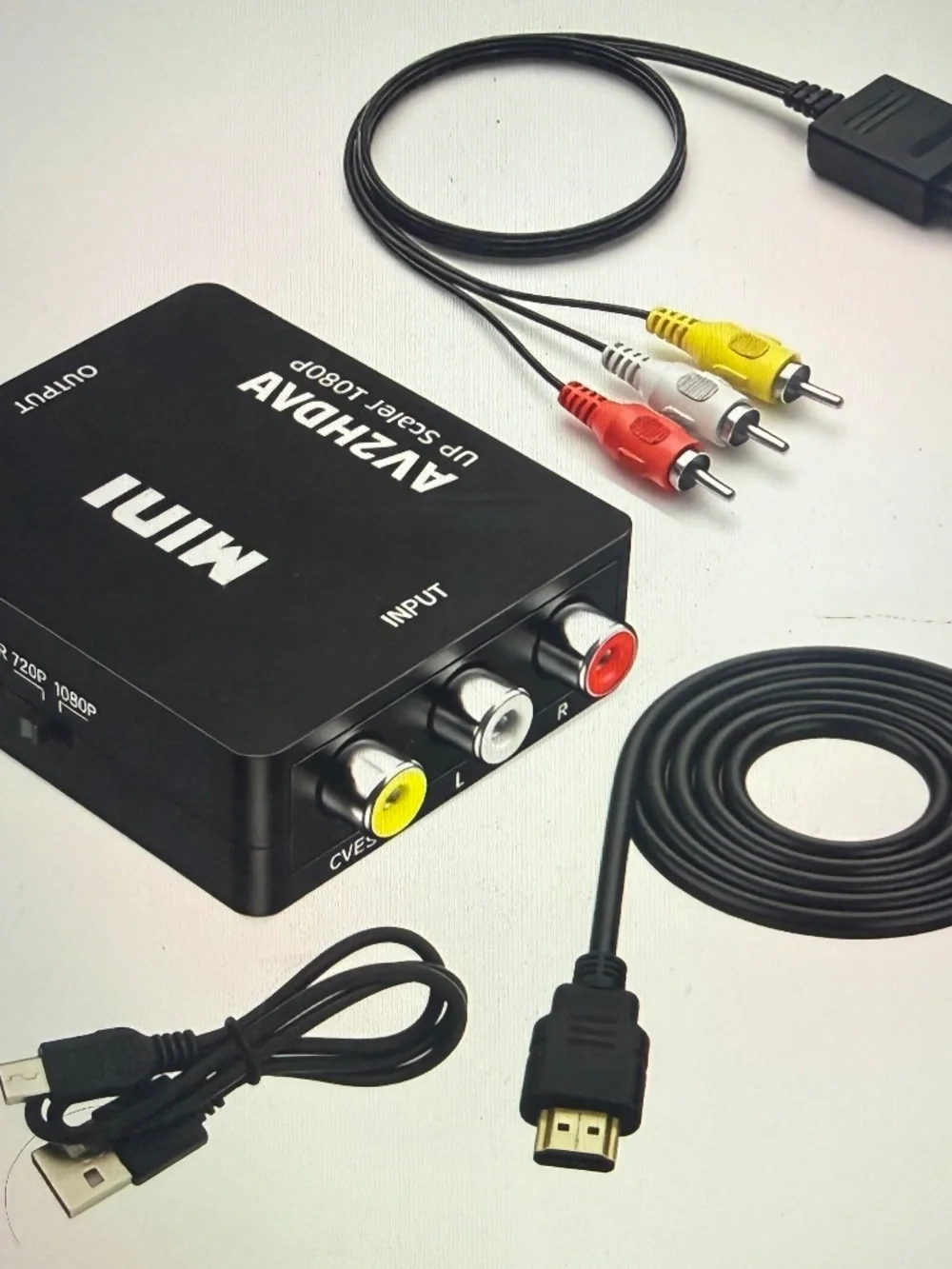 Complete Kit for SNES/N64/Cube AV Cable/HDMI Converter W Cable/USB Power Block
